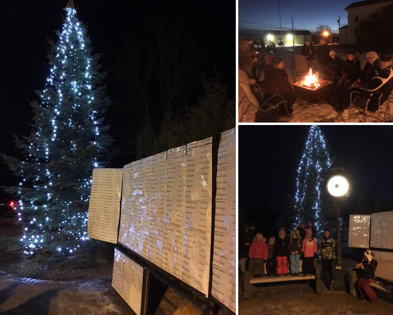 Collage of images from the Elkhorn & Area Foundation - Memory Tree 2017 Light Up