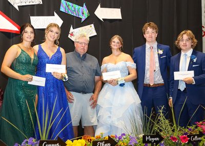 Elkhorn & Area Foundation Scholarship Winners for 2023 — Five $500 scholarships were awarded at Elkhorn School Graduation Ceremony. Receiving the awards were (left to right): Kassidy Johnson, Sara Chant, Brent Brennand (Presenter), Kiley Kalyniak, Logan Brennand and Connor Carvey.